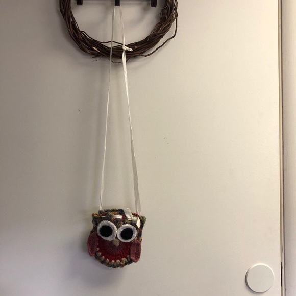 Hand Crochet Knit Owl Mini Cell Phone Purse - Picture 6 of 8